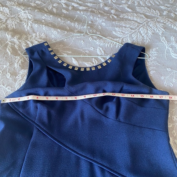 Adrianna Papell Navy cut out silver studded embellished dress - Picture 11 of 13